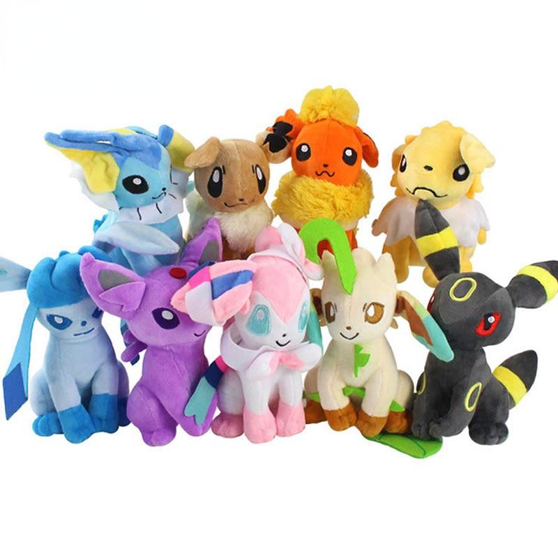 22cm Plush Dolls Toy Kawaii Glaceon Leafeon Umbreon Espeon Jolteon Vaporeon Flareon Eevee Sylveon Kids Toys Gift