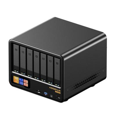 WTR MAX AMD Ryzen 7 Pro 8845HS NAS Мини-ПК DDR5 5600 МГц Поддерживает 4×2,5/3,5" Жесткий диск 2×M.2 2280 NVMe Настольный NAS DIY Компьютер