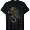 Colorful Abstract Art BMX Bar Turn 180 360 T-Shirt Men Clothing Tops Graphic T Shirts Vintage T Shirt Camisas Streetwear