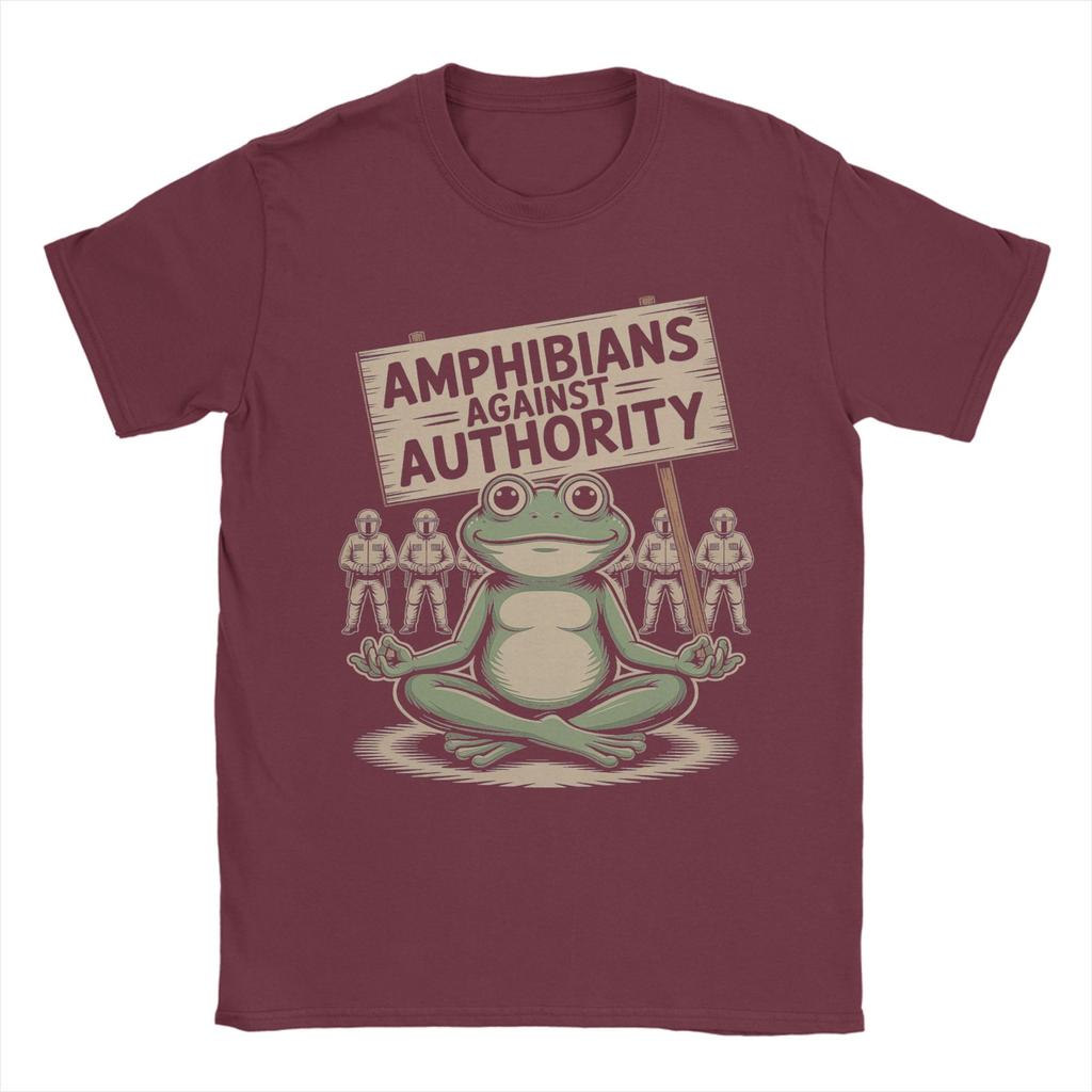 Summer Amphibians Against Authority Hip Hop T Shirts Pure Cotton Tshirt for Man Y2K Fun Loose Short Sleeve Tops