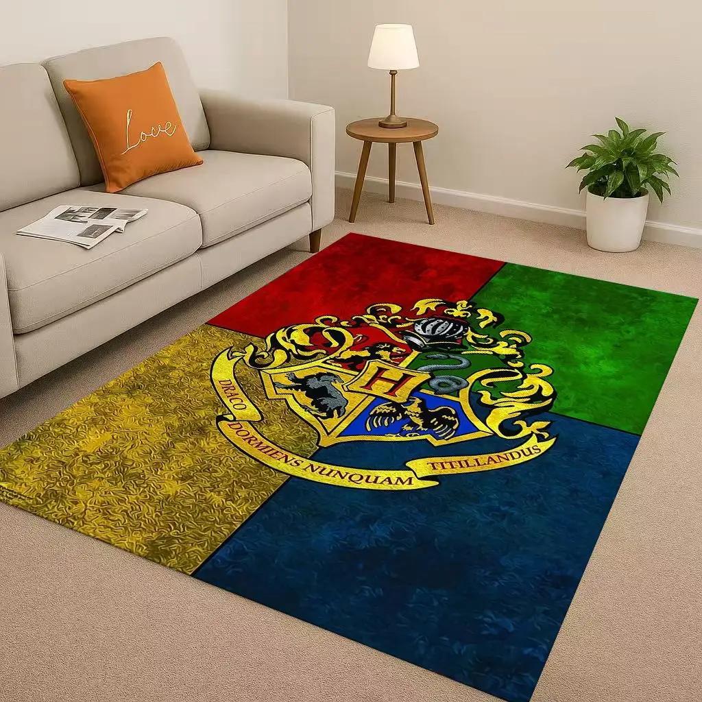HD H-Hogwarts Sign Cartoon Living Room Non-Slip Area Rug Soft Carpet For Bedroom Playroom And Sofa,Easy Clean Home Decor Doormat