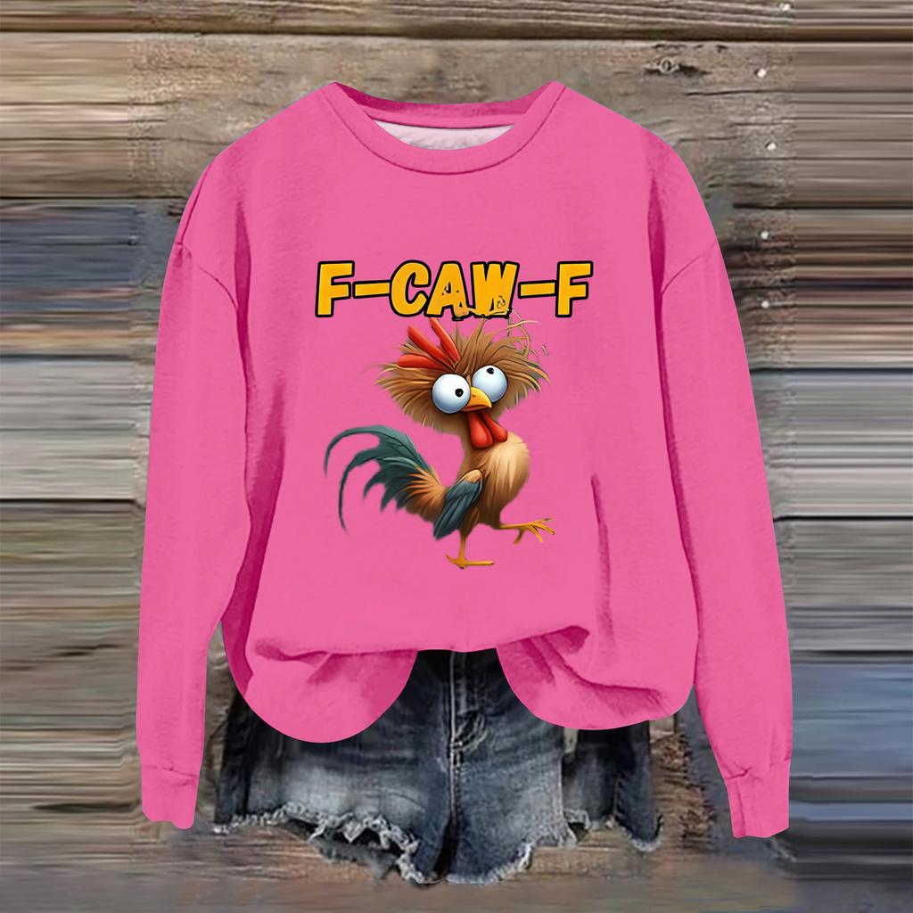 Women's Fashion Casual Long Sleeve Loose Printed Sweatshirt