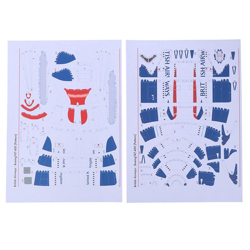 1:144 Boeing 747 Самолет Гражданская авиация Авиалайнер DIY 3D Бумажная модель карты Набор