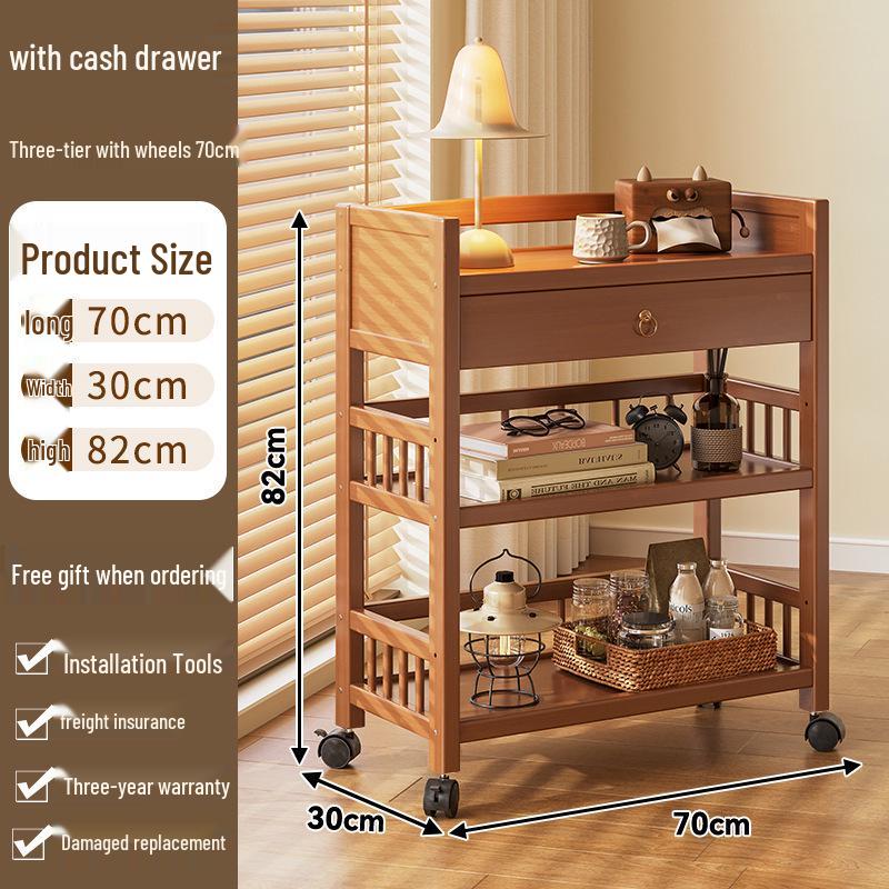 Многоярусная мобильная стойка для хранения: Напольная, многофункциональная тележка для гостиной и предметов домашнего обихода.