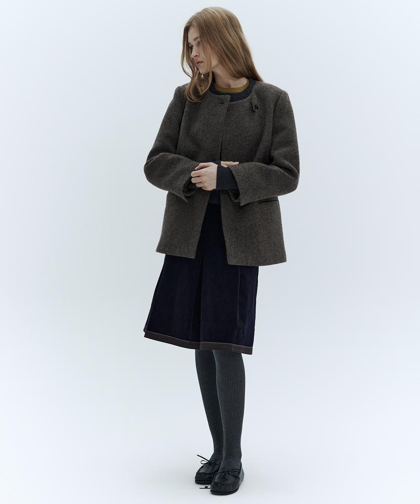 CITYBREEZE Wool Mute Half Coat_Brown