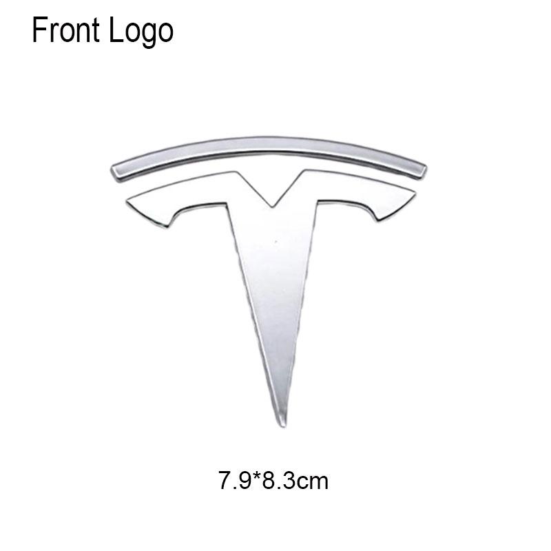 UBLM4 3D ABS Car Front Head Hood Emblem Rear Trunk Badge Sticker For Tesla Model 3 Model Y Replacement Decoration Decals Accessories