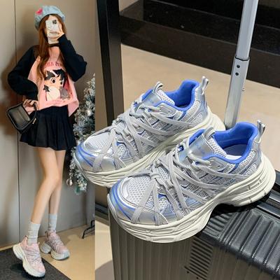 Модные легкие спортивные кроссовки для женщин 2024 года, весна, новые сетчатые кроссовки Campus Style Daddy, универсальные повседневные модные туфли