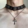 Стильная и крутая массивная колье-цепочка неправильной формы в виде креста и звезды для мужчин и женщин