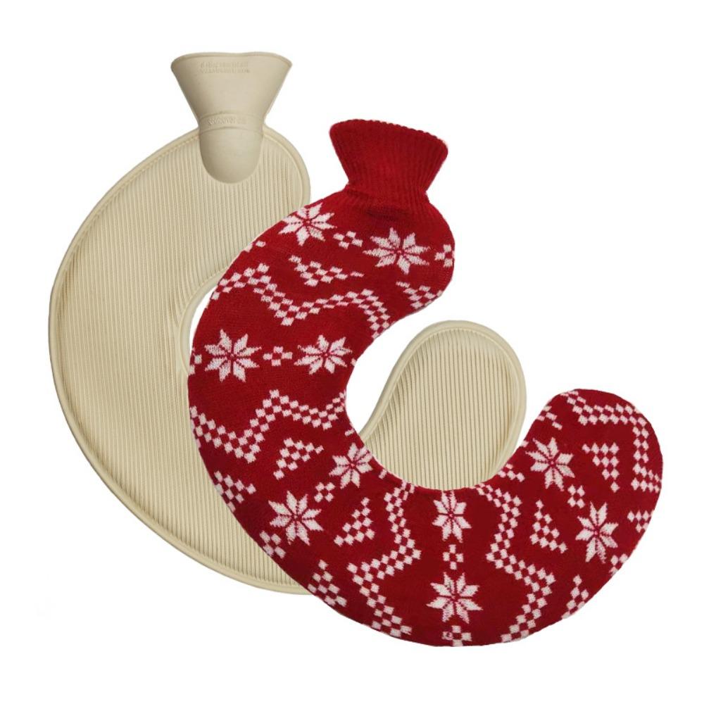 Household Leak-proof U-shaped Hot Water Bag Water-injectable Thickened Hot Water Bottle With Knitted Cover Hand Warmer Shoulder