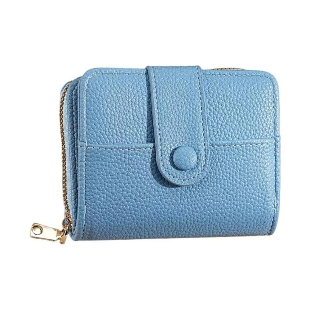 Pu Leather Women Short Wallet Lychee Pattern Bank/ID/Credit Card Holder Business Purse  Outdoor