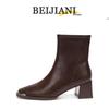 BEIJIANI Женские ботильоны на толстом каблуке с квадратным носком - Модель 5598-5