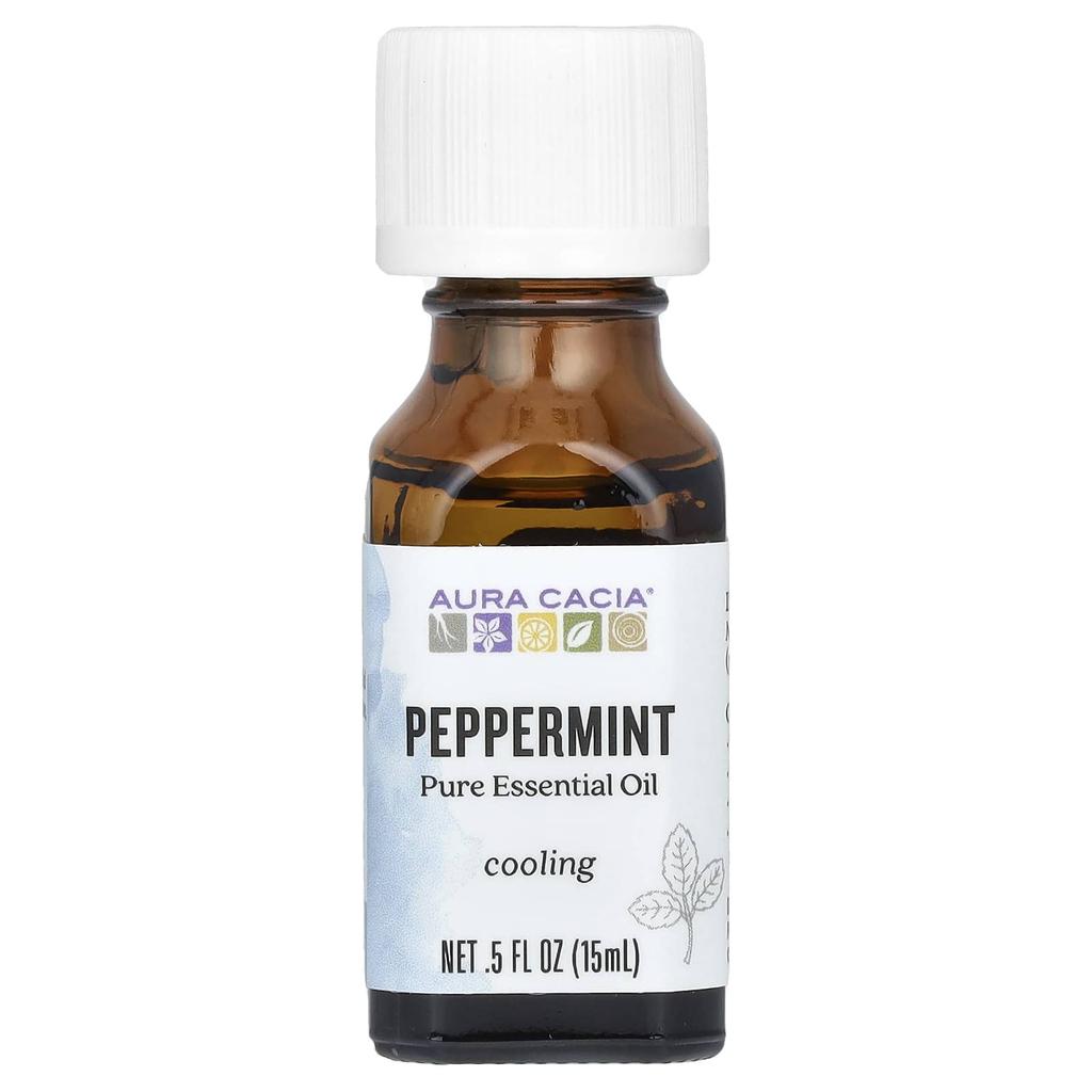 Aura Cacia Pure Essential Oil, Peppermint, 0.5 Fl Oz (15 Ml)
