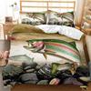 3D Printed Big Pike Fishing Hunting Bedding Set Fishing Duvet Cover Double Twin Full Queen King Adult Kids Bedclothes Quilt Cove