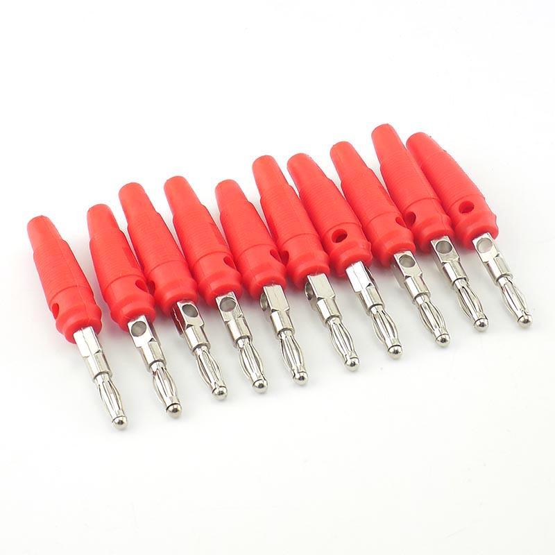10Pcs Red Black 4mm Banana Plug Socket Connector Gold Plated / Nickel Plated 4mm Banana Male Female Binding Post Speaker Cable
