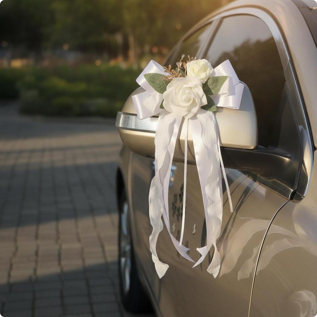 Car Mirror Bow with Streamers Lightweight Ribbon Decoration Hanging Decorations for