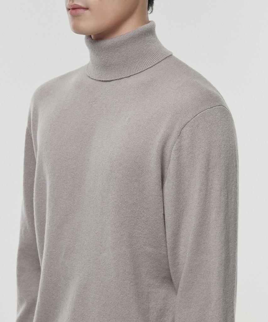 MUSINSA STANDARD [Premium] 100% Cashmere Turtleneck Knit [Mushroom]