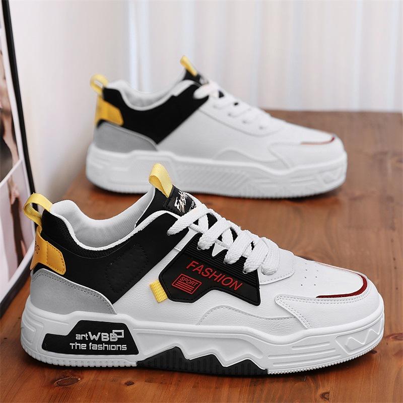 Мода 2024 Летняя Модная Обувь Кожаная Вставка Спортивная Мужская Обувь Толстая Подошва Увеличение Сетчатая Поверхность Дышащая Повседневная Обувь для Скейтборда