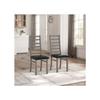 Chaises de salle à manger - MUVOE - Lot de 2 - Métal avec assise en cuir PU - Gris - Design contemporain