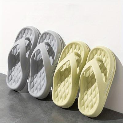 Удобные тапочки однотонного цвета, пляжные сандалии, нескользящие массажные тапочки для отдыха, низкий каблук, застежка-чехол, узорчатый дизайн, подходят для всех сезонов