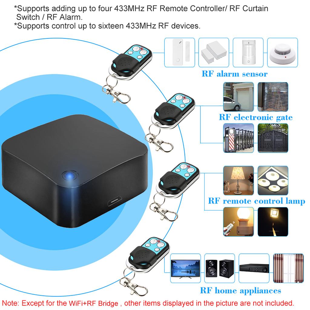 WiFi+RF Мост 433МГц Модуль Автоматизации Умного Дома Wifi Беспроводной Таймер Преобразование 433МГц RF Пультов Дистанционного Управления в Приложение через WIFI Совместим