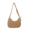 Trendy and Chic Single Shoulder Bag with Pleated Pattern Crossbody Bags for Women  Khaki