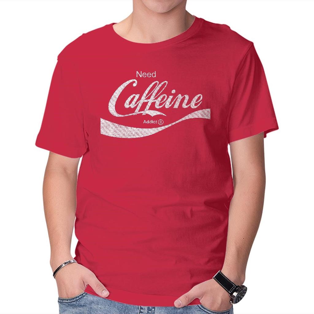 Unisex Crew Neck T-Shirt Need Caffeine Graphic Short Sleeve Casual Tee