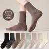 Female Spring and Autumn Pure Cotton Pure Color Girth Waist Absorption Sweat Deodorant Sport Tube Socks