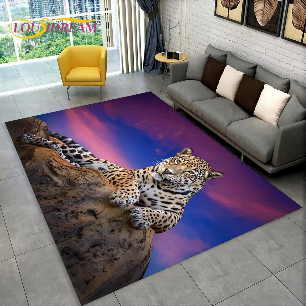 Living Room Carpet Cool Cheetah Tiger Floor Mat Men's Bedroom Anti Slip Dirt Resistant Wear-resistant Rug Home Decoration