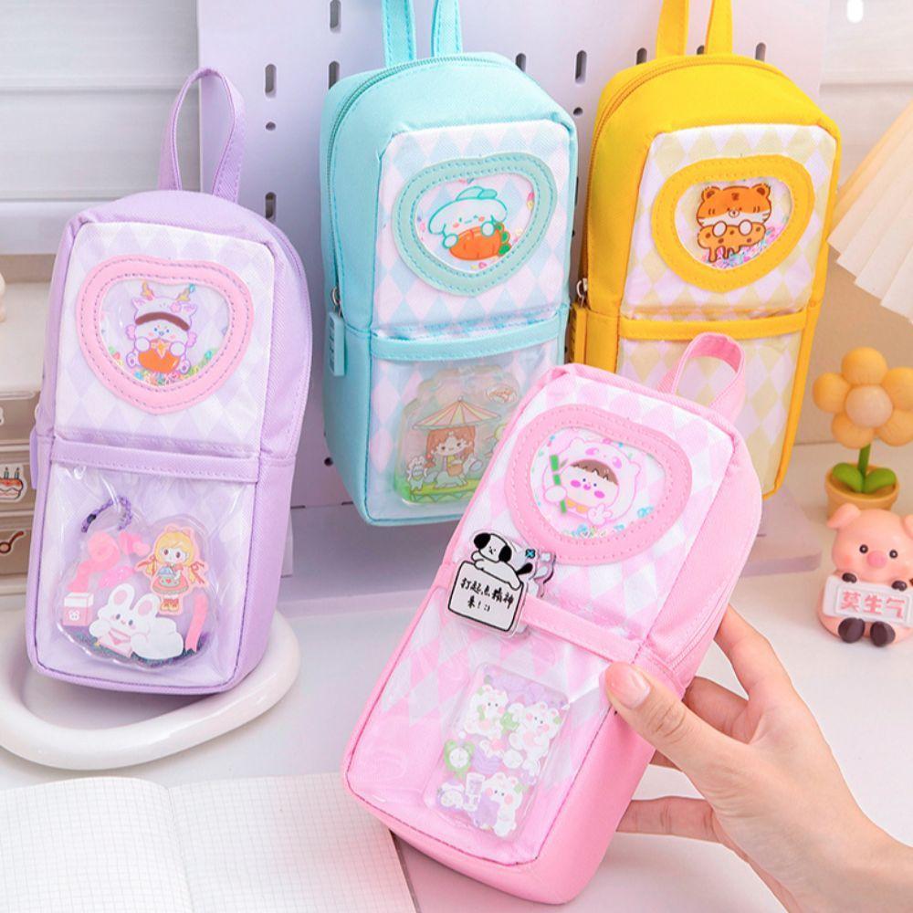 Handheld Storage Bag Large Capacity Stationery Box Cute Cartoon Pen Bag  Girl