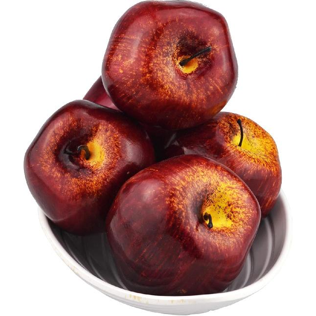 JEDFORE Fake Dark Red Apple Simulation Artificial Lifelike Plastic Red Delicious Apples Set Fake Fruit for Home House Kitchen Wedding Party