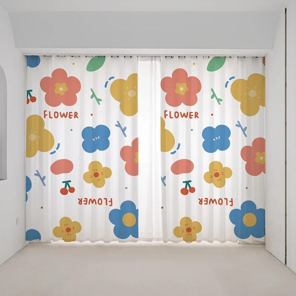 Sunflower Drape Children's Room Adorable Kids Bedroom Space Window Opening Shades Children's Room Thin Cloth Drape Screen High Shading Modern4