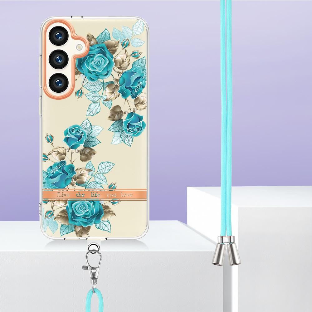 Ремешок со съемной пряжкой «Голубая роза», кольцо против падения или прозрачный чехол с гладким дизайном для Samsung iPhone Xiaomi Redmi Oppo Moto Nokia...