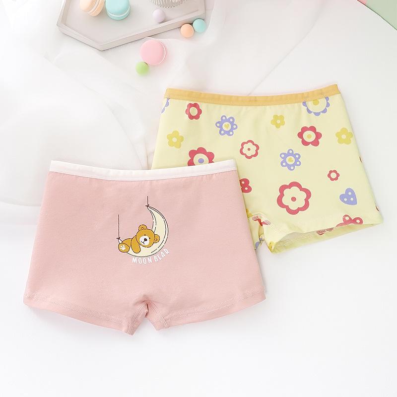 Антибактериальные трусы-боксеры из чистого хлопка для девочек - Маленький, Средний, Большой (Корейский стиль)