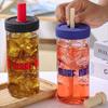 Large Capacity Tea Separation Straw Cup Glass Student Water Cup Tea Separating Bottle  Gift