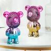 USB Fan Mute Strong Wind Rechargeable Cartoon Violent Bear Mini Electric Table Handheld USB Fan for Dormitory