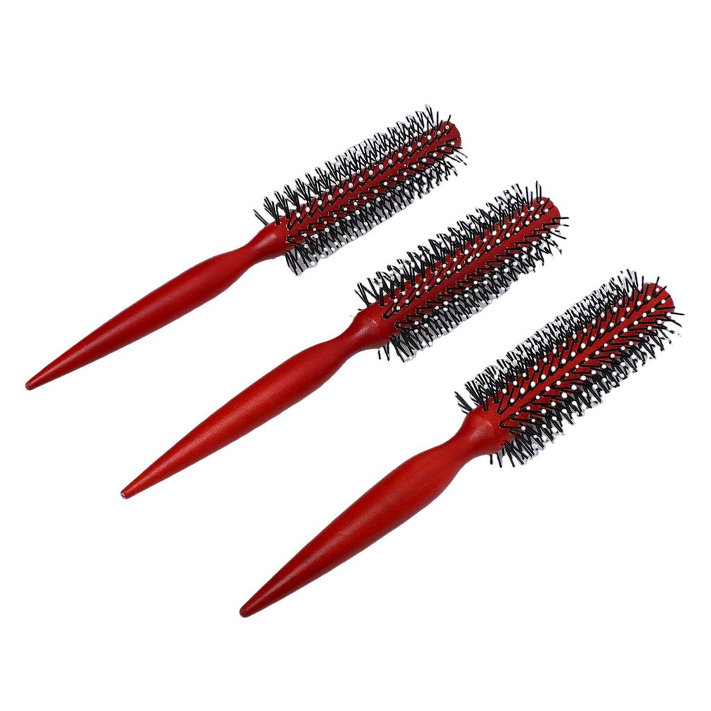 Wooden Round Hair Brush Set 3 Sizes Round Curling Comb with Anti Static Ergonomic Handle for All Hair Types