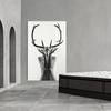 Nordic Simple Black and White Antlers Woman Model Abstract Canvas Painting Art Print Poster Wall Picture for Home Decoration