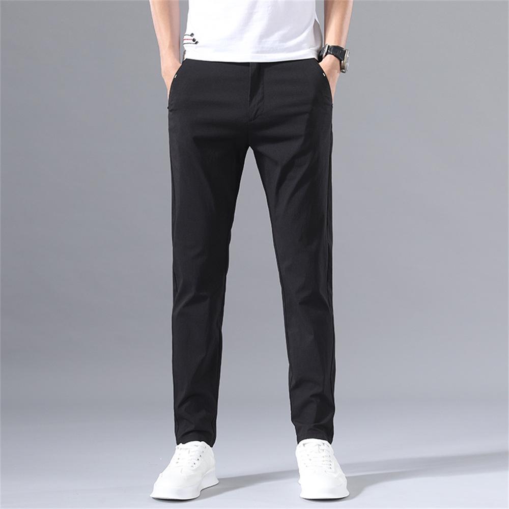 Men's Summer Ice Silk Quick-Dry Elastic Trousers - Lightweight, Sun-Protective, Wear-Resistant Work Pants
