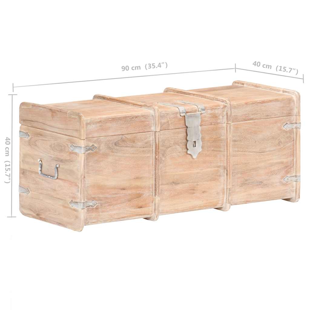 Wooden Chest 90 x 40 x 40 cm Solid Acacia Wood