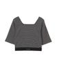 JILL by JILL STUART Women's Elastic Striped T-Shirt