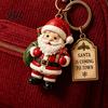 Christmas Theme Keychain Santa Claus Keychain, Cartoon Snowman Reindeer Elf Highland Cow Character Keyring, Xmas Pendant for Party Favors Gingerbread