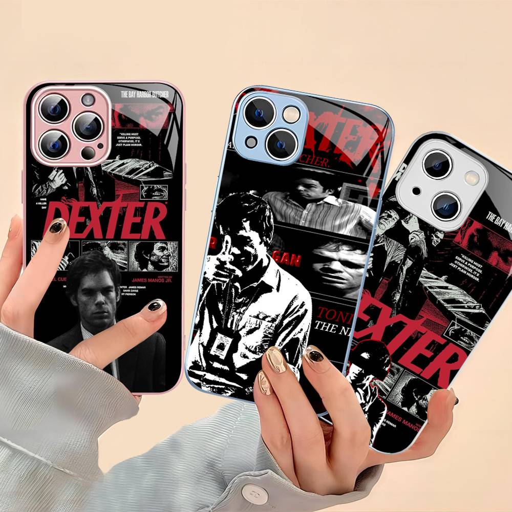 Закаленное стекло Декстер Морган для iPhone 14 13 12 11 Pro Mini XS MAX 14Plus X XS XR Чехол