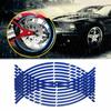 16Pc Motorcycle Bike Car Tire Reflective Stickers Cool Styling Tyre Rim Trim Decal Strip Tape Red Blue Waterproof Exterior Parts