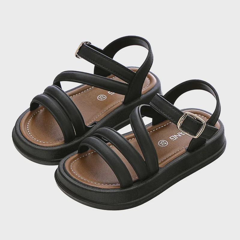 Летние сандалии с открытым носком для девочек — модный стиль корейской принцессы для студентов и универсальная одежда