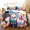 KonoSuba Роскошный Комплект Постельного Белья Японское Аниме Мультфильм Пододеяльник Комплект Покрывало Хлопок Размер Твин Односпальный Печатный Домашний Текстиль
