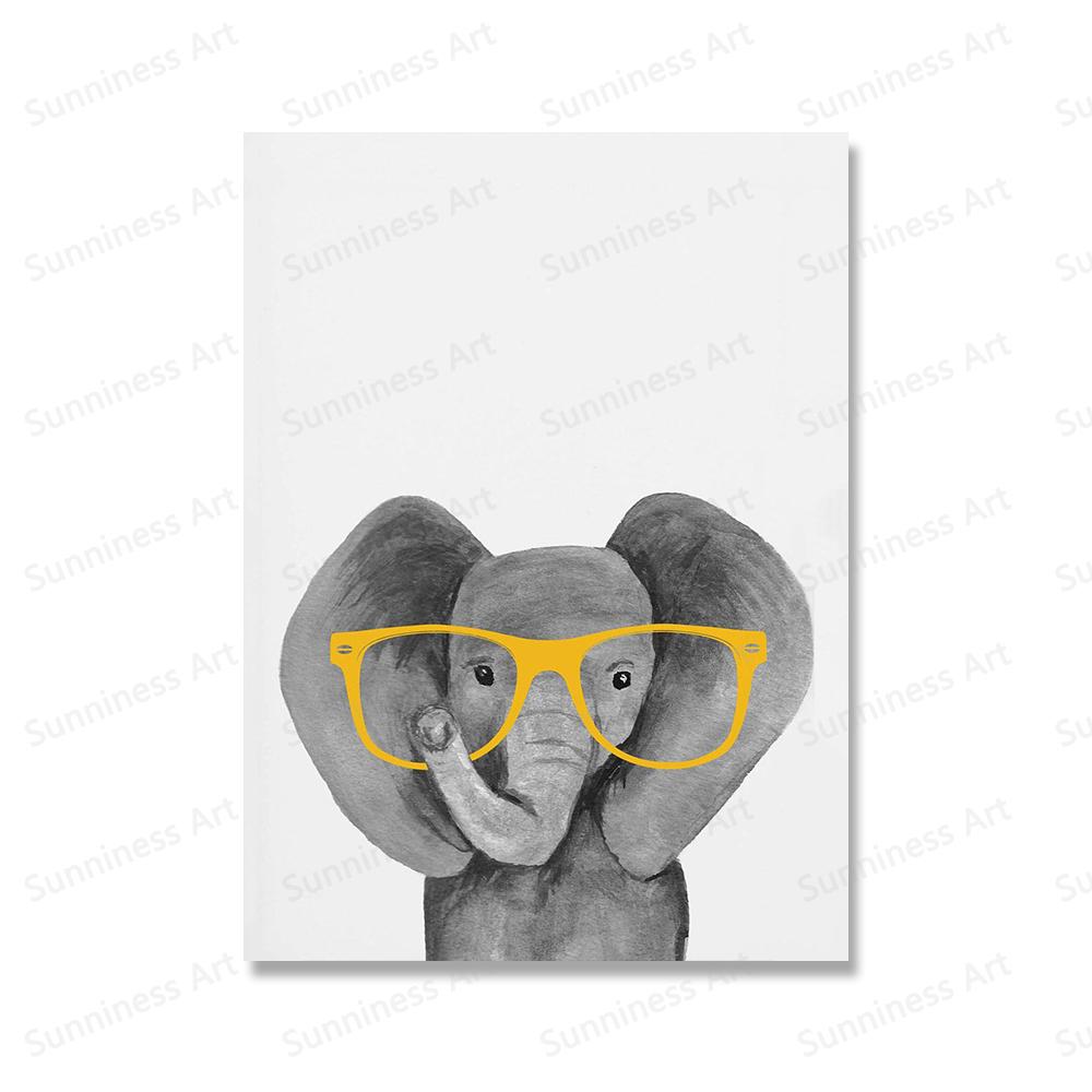 Сафари детеныши животных лев зебра в очках постеры холст картина детская настенная живопись печать детская комната фотографии скандинавский детский декор