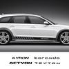 Для SsangYong Actyon Korando Kyron Musso Rexton Tivoli Полосы на боковые юбки дверей автомобиля Виниловые наклейки Автомобильные декоративные аксессуары