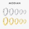MODIAN 5 размеров Серьги-кольца из стерлингового серебра 925 пробы Простые штабелируемые Серьги-кольца Классические Базовые Золотые для Женщин Украшения