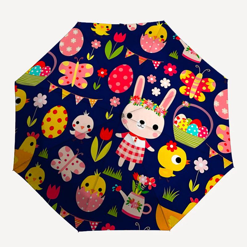 1pc Bunny Pattern Automatic Folding Umbrella - Portable Collapsible 8-Rib Umbrella for All Seasons yy251119192