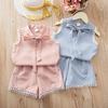 Summer Baby Girls Casual Sleeveless Vest T-shirt Tops+Shorts Suits Costume Set
